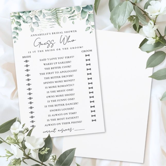 Guess Who Minimalist Bridal Shower Game (Guess Who Minimalist Bridal Shower Game)