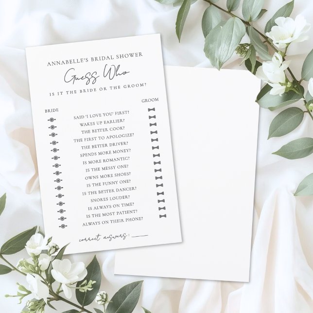 Guess Who Minimalist Bridal Shower Game (Guess Who Minimalist Bridal Shower Game)