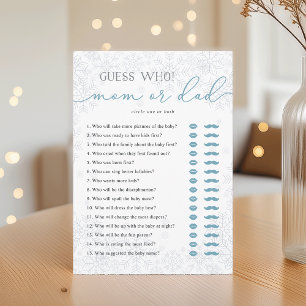 Guess Who? Mom or Dad Baby Shower Game Card