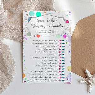 Guess Who Mommy or Daddy Baby Shower Game