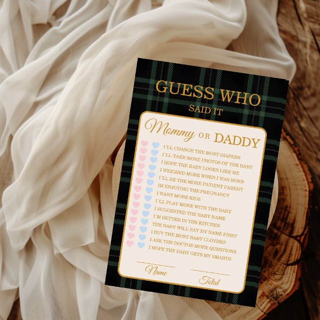 Guess Who Mommy or Daddy Game Card Teddy Bear (Creator Uploaded)