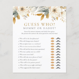 Guess Who Mummy Daddy Floral Baby Shower Game