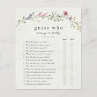 Guess Who Mummy or Daddy Baby Shower Game