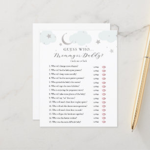 Guess Who Mummy or Daddy Baby Shower game card