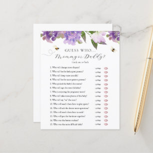 Guess Who Mummy or Daddy Baby Shower game card