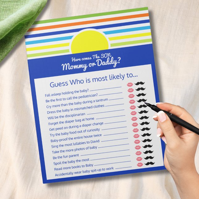 Guess Who Mummy or Daddy Baby Shower Game Notepad (Creator Uploaded)