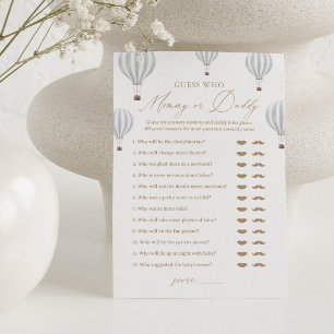 Guess Who Mummy or Daddy Balloon Baby Shower Game Invitation