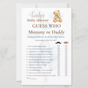 Guess Who? Mummy or Daddy Boy Baby Shower Game