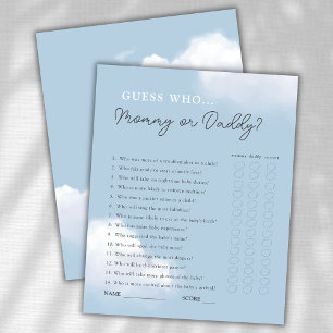 Guess Who Mummy or Daddy Boy Baby Shower Game