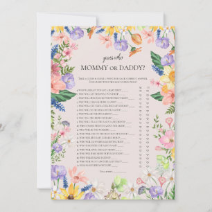 Guess Who Mummy or Daddy Game Baby Shower Card