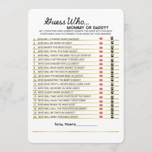 Guess Who- Mummy or Daddy Game Menu