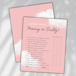 Guess Who Mummy or Daddy Girl Baby Shower Game