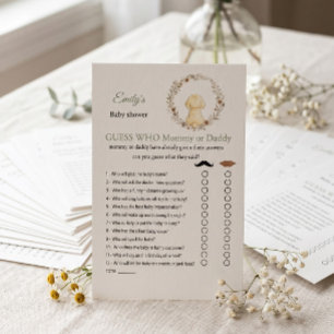 Guess Who Mummy or Daddy Golden Baby Shower Game