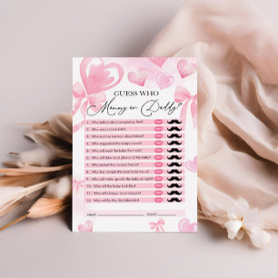 Guess Who, Mummy or Daddy, Heart Baby Shower Game