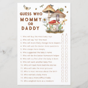 Guess Who Mummy or Daddy Mushroom Baby Shower