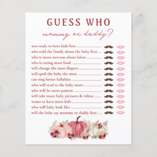 Guess Who Mummy Or Daddy Pumpkins Baby Shower Game