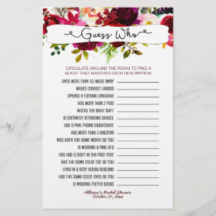 Guess who + phone games, burgundy floral 3979