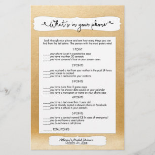 Guess who + phone games, gold bridal shower 3982