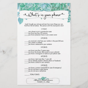 Guess who + phone games, succulent bridal 3961 flyer