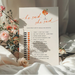 Guess Who Said It Aperol Spritz Bridal Shower Game