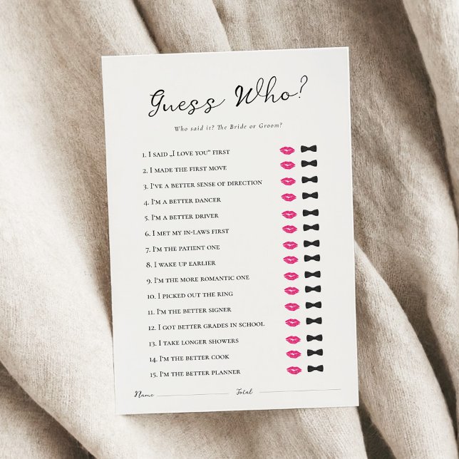 Guess Who Said it Bridal Shower Game (Creator Uploaded)