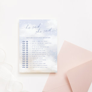 Guess Who Said It Cloud 9 Bridal Shower Game Invitation