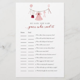 Guess who said it Little Sweetheart Baby Shower  Flyer
