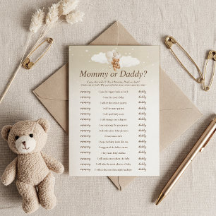 Guess Who Said It Teddy Bear Baby Shower Game Card