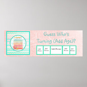 Guess Who Turning Age Birthday Banner Poster
