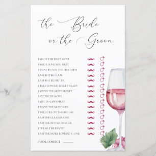 Guess Who Vino before Vows Bridal Shower Game