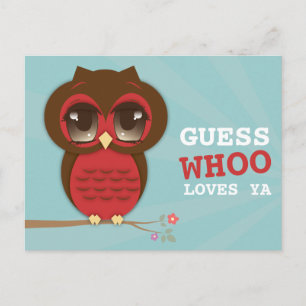 Guess Whoo Loves Ya Cute Owl Postcard