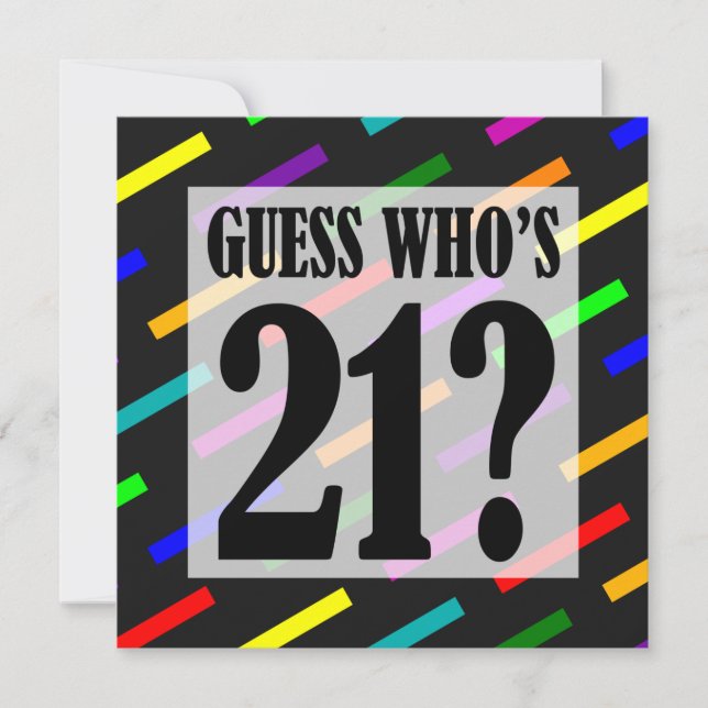 Guess Who's 21 Birthday Party Invitations (Front)