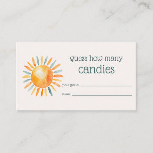 Guessing Game Here Comes the Son Baby Shower Enclosure Card