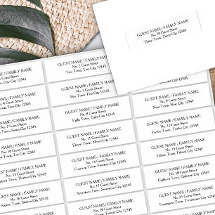 Guest Address Labels for 30 Invitation Envelopes