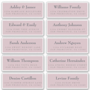 Guest Address Labels: ORDER ON 8" or 6"
