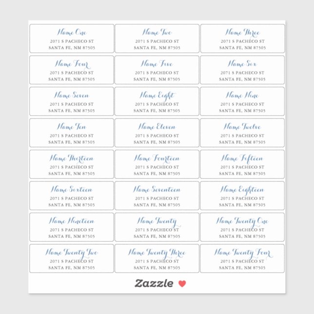 Guest Address Labels with Blue Script (Sheet)