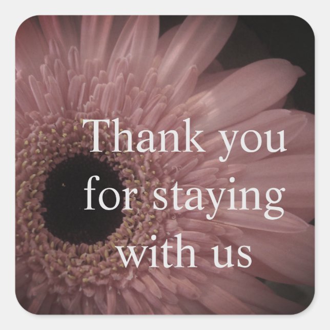 Guest Appreciation Home Rental Floral Thank You Square Sticker (Front)