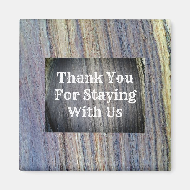 Guest Appreciation Woodgrain Stripe Thank You Magnet (Front)