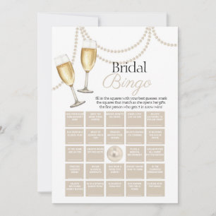 Guest bingo Pearls Prosecco shower game card