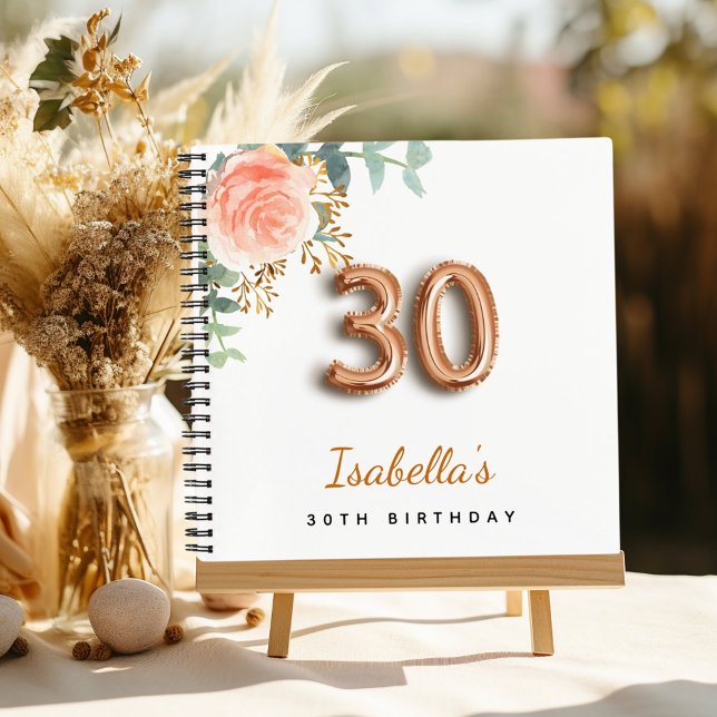 Guest book 30th birthday rose gold eucalyptus (Creator Uploaded)