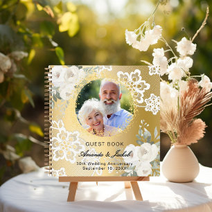 Guest book 50th Wedding Anniversary gold photo