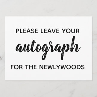 Guest book "autographs" invitation