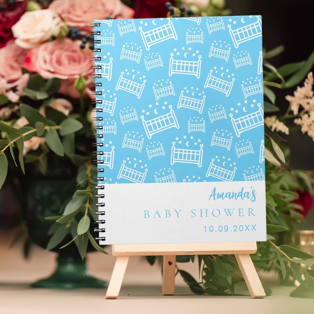 Guest Book Baby Shower blue white cribs boy (Creator Uploaded)