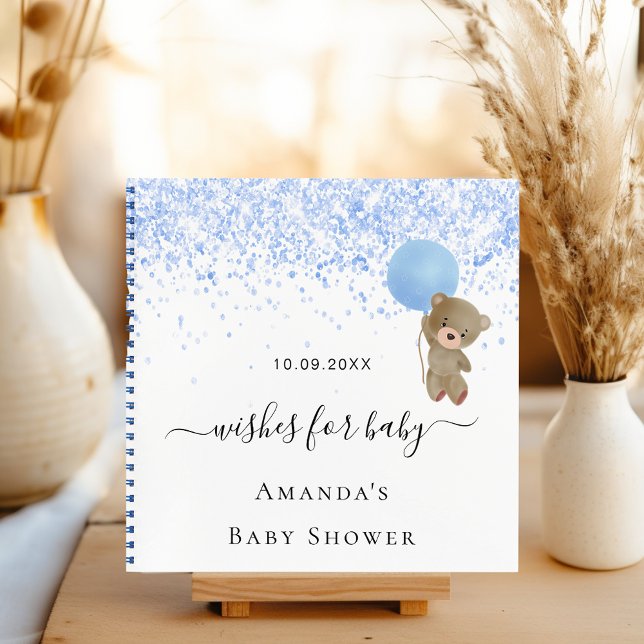 Guest book Baby Shower boy blue teddy bear (Creator Uploaded)
