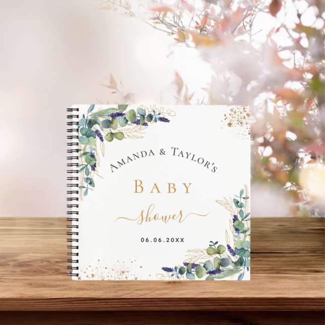 Guest book baby shower eucalyptus couple (Creator Uploaded)