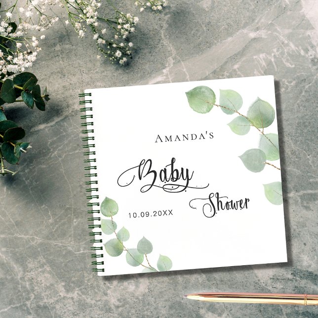 Guest book baby shower eucalyptus greenery (Creator Uploaded)