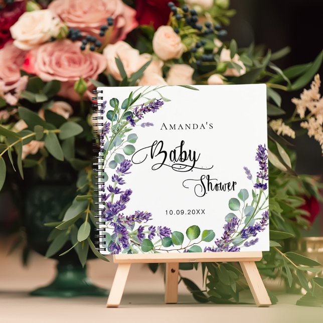 Guest book baby shower lavender eucalyptus  (Creator Uploaded)