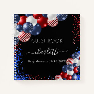 Guest book baby shower patriotic 4th july