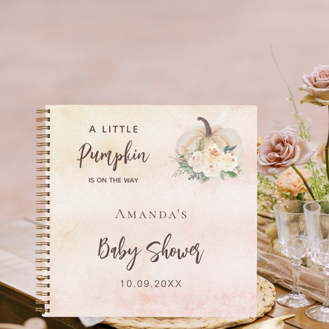 Guest book Baby Shower pumpkin cream flowers (Creator Uploaded)