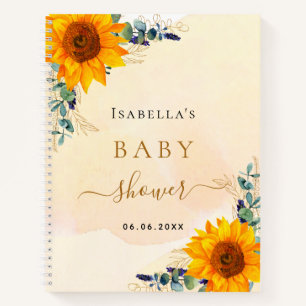 Guest book baby shower sunflowers